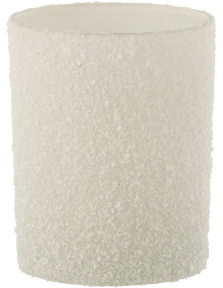 Photophore original Diamètre 10 cm en Verre Blanc Effet neige Leron - 1