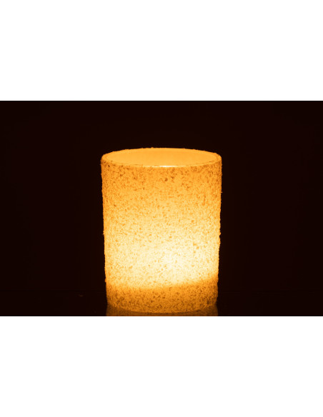 Photophore original Diamètre 10 cm en Verre Blanc Effet neige Leron - 3