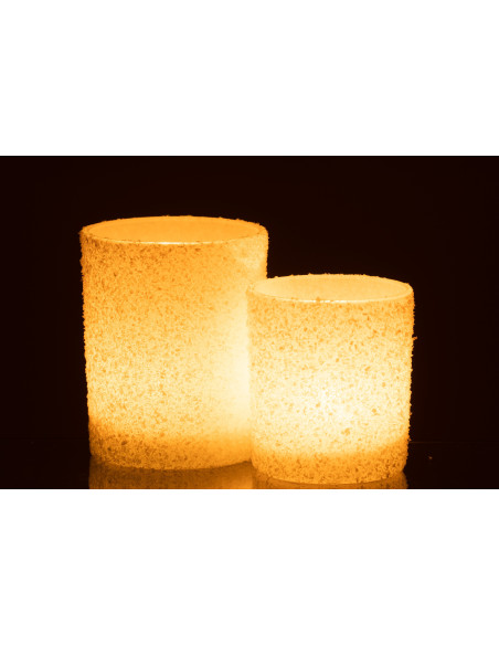 Photophore original Diamètre 10 cm en Verre Blanc Effet neige Leron - 6