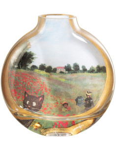 Vase original Rond Hauteur 15 cm en Verre Inspiration Les coquelicots Les Chartistes - 1