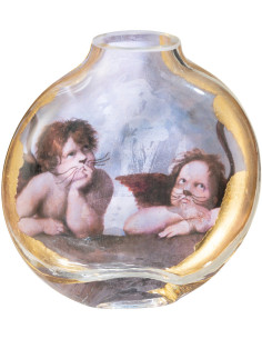 Vase original Rond Hauteur 15 cm en Verre Inspiration Les Deux Chérubins Les Chartistes - 1