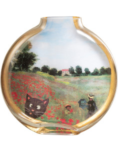 Vase original Rond Hauteur 25 cm en Verre Inspiration Les coquelicots Les Chartistes - 1