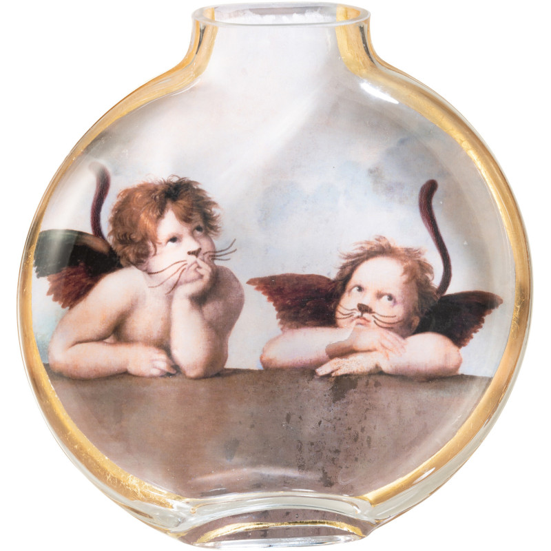 Vase original Rond Hauteur 25 cm en Verre Inspiration Les Deux Chérubins Les Chartistes - 1