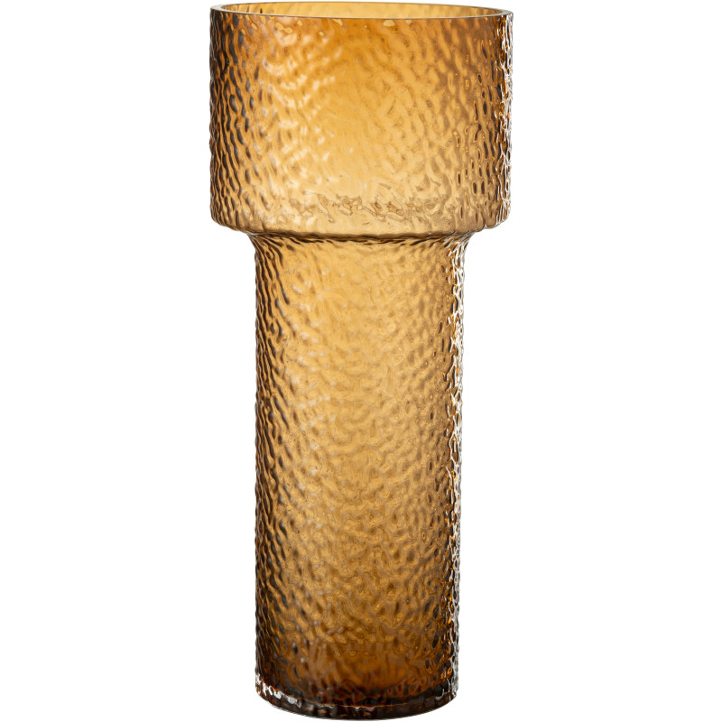 Vase moderne Cylindrique Hauteur 45 cm en Verre Ambre Betty - 1