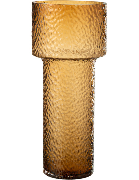 Vase moderne Cylindrique Hauteur 45 cm en Verre Ambre Betty - 1