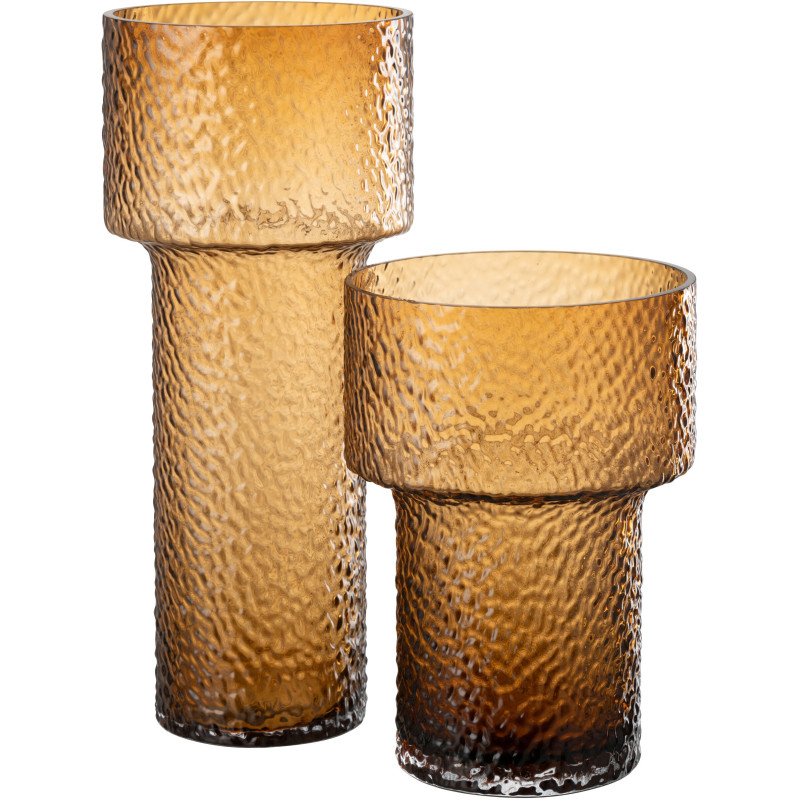 Vase moderne Cylindrique Hauteur 45 cm en Verre Ambre Betty - 3