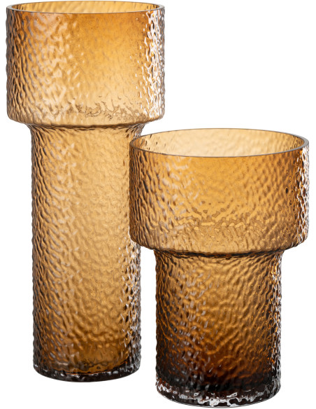 Vase moderne Cylindrique Hauteur 45 cm en Verre Ambre Betty - 3
