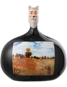 Statuette déco originale Hauteur 12 cm en Dolomite Noir Inspiration Les coquelicots Les Chartistes - 1