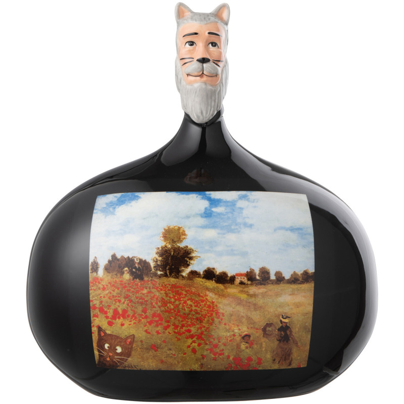 Statuette déco originale Hauteur 12 cm en Dolomite Noir Inspiration Les coquelicots Les Chartistes - 1