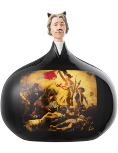 Statuette déco originale Hauteur 12 cm en Dolomite Noir Inspiration La Liberté guidant le peuple Les Chartistes - 1