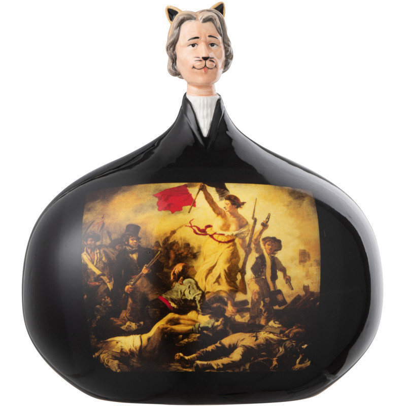 Statuette déco originale Hauteur 12 cm en Dolomite Noir Inspiration La Liberté guidant le peuple Les Chartistes - 1