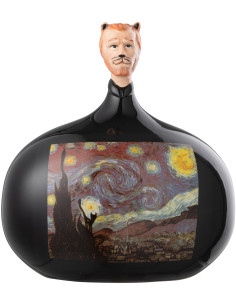 Statuette déco originale Hauteur 12 cm en Dolomite Noir Inspiration La Nuit étoilée Les Chartistes - 1