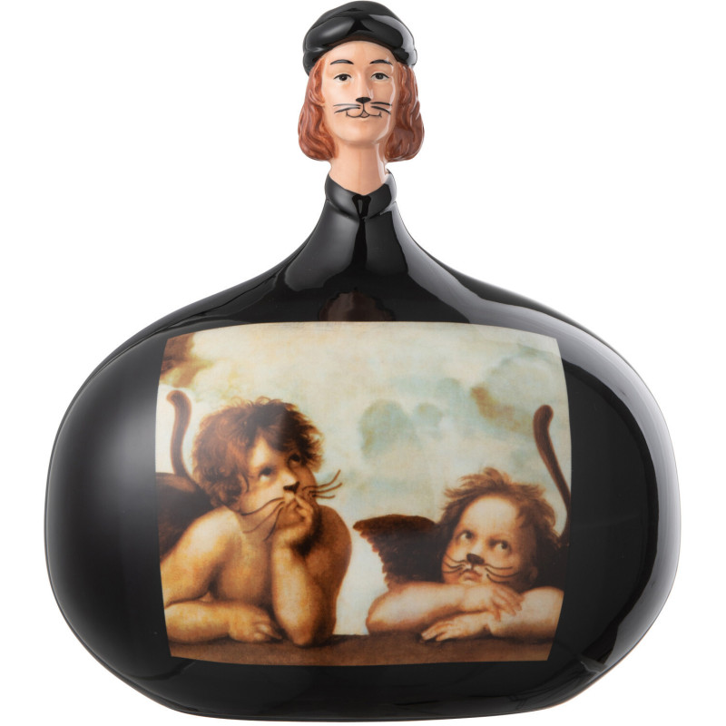 Statuette déco originale Hauteur 12 cm en Dolomite Noir Inspiration Les Deux Chérubins Les Chartistes - 1