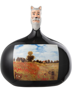 Statuette déco originale Hauteur 22 cm en Dolomite Noir Inspiration Les coquelicots Les Chartistes - 1