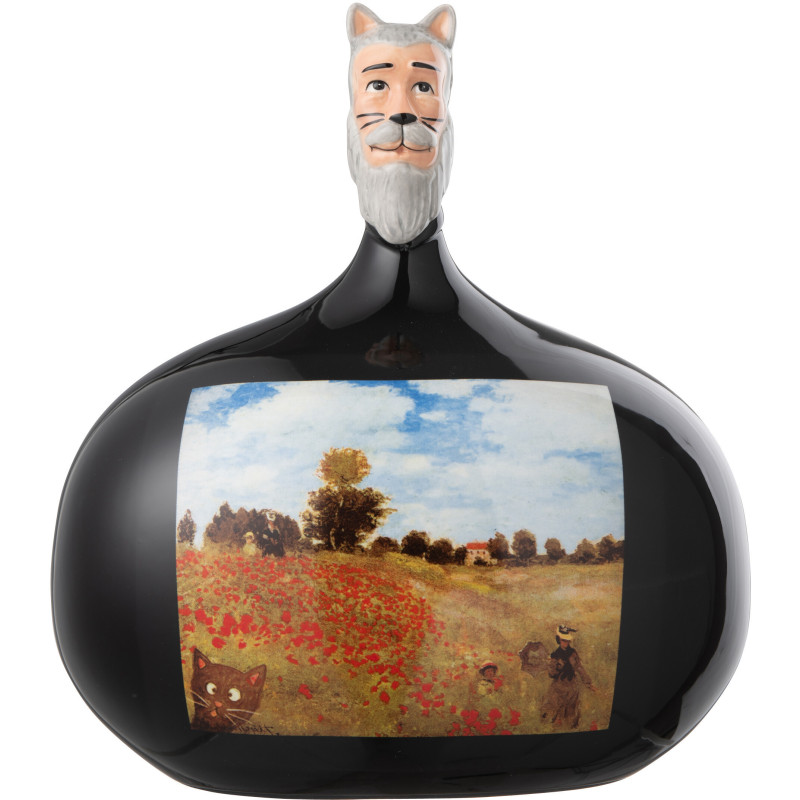 Statuette déco originale Hauteur 22 cm en Dolomite Noir Inspiration Les coquelicots Les Chartistes - 1