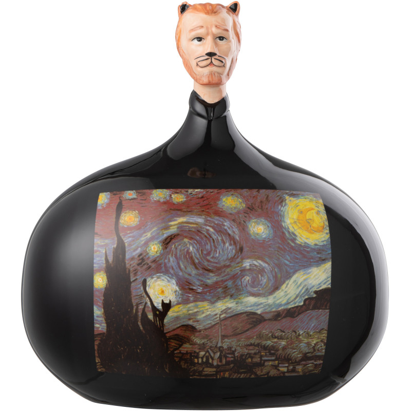 Statuette déco originale Hauteur 22 cm en Dolomite Noir Inspiration La Nuit étoilée Les Chartistes - 1