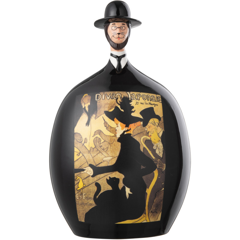 Statuette déco originale Hauteur 22 cm en Dolomite Noir Inspiration Divan Japonais Les Chartistes - 1