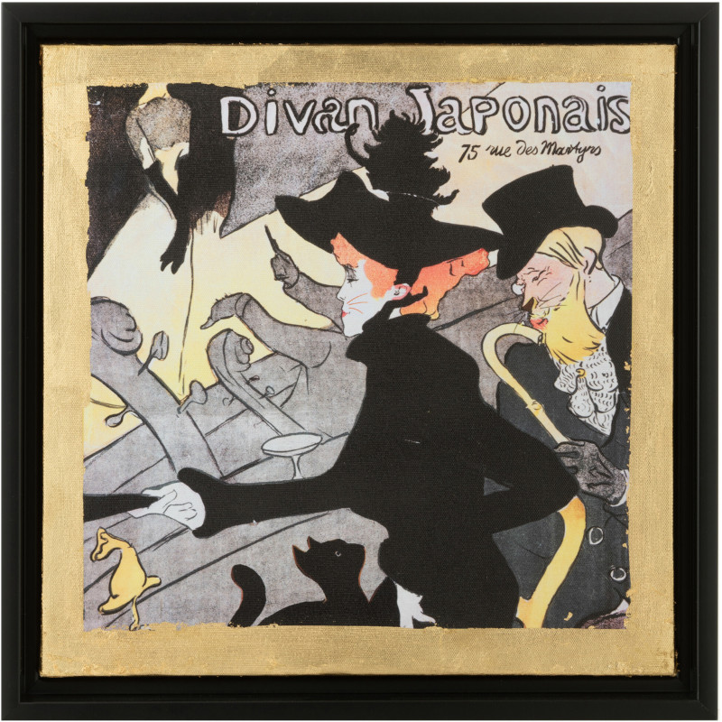 Tableau décoration moderne imprimé 34x34 en Polyrésine Bois de pin Inspiration Divan Japonais Les Chartistes - 1