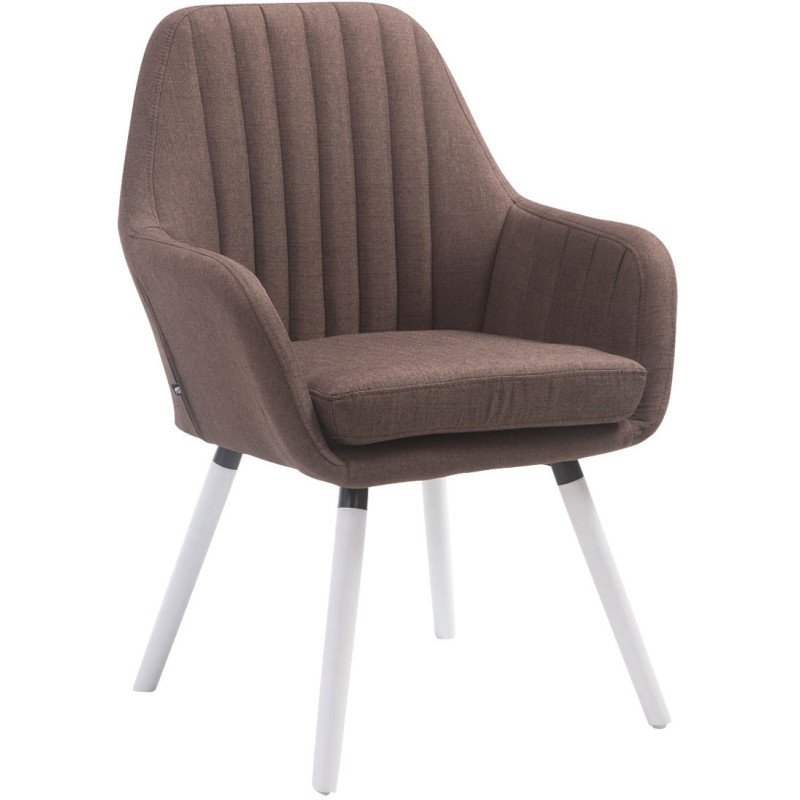 Fauteuil de table Felicia en Polyester Chocolat Bois Blanc - 1