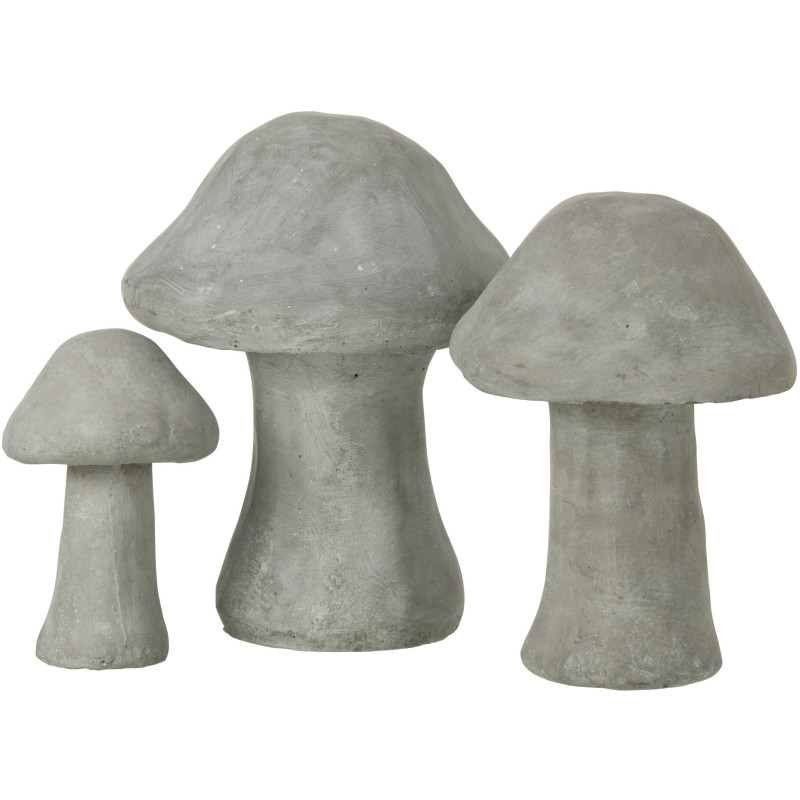 Champignon décoratif Dulce en Ciment Gris (Lot de 3) - 1