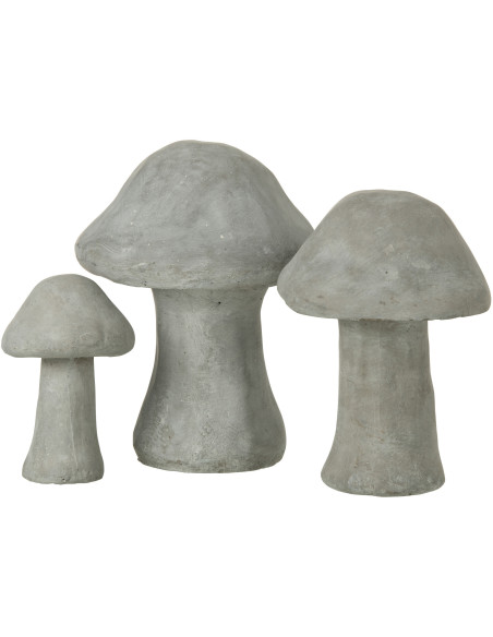 Champignon décoratif Dulce en Ciment Gris (Lot de 3) - 1