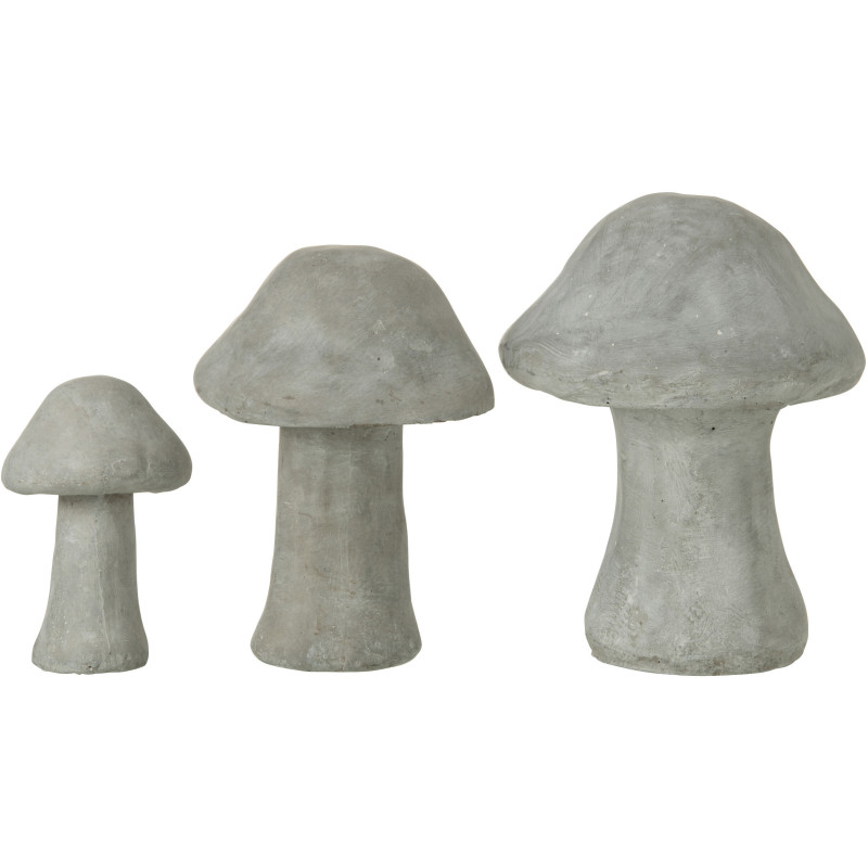 Champignon décoratif Dulce en Ciment Gris (Lot de 3) - 2