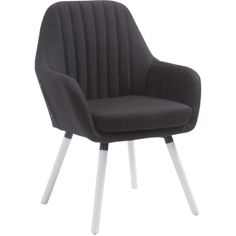 Fauteuil de table Felicia en Polyester Noir Bois Blanc - 1