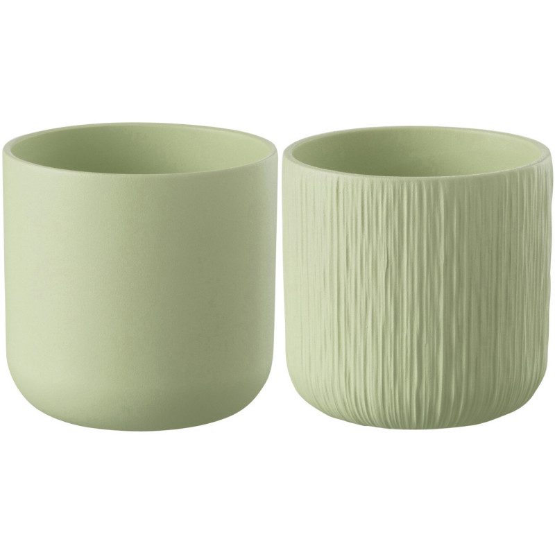 Cache-pot en Céramique Pistache Gen Diamètre 11 cm (Lot de 2) - 1