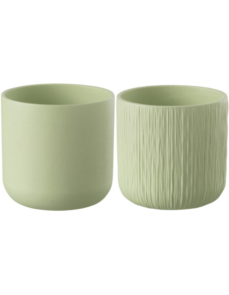 Cache-pot en Céramique Pistache Gen Diamètre 11 cm (Lot de 2) - 1
