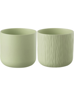 Cache-pot en Céramique Pistache Gen Diamètre 13 cm (Lot de 2) - 1