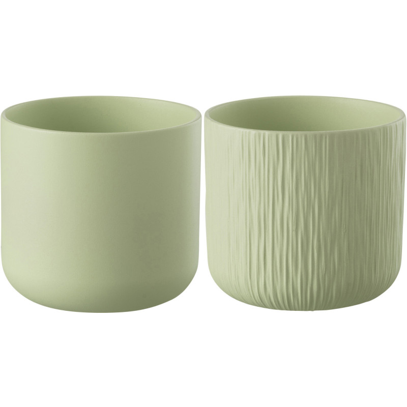 Cache-pot en Céramique Pistache Gen Diamètre 13 cm (Lot de 2) - 1