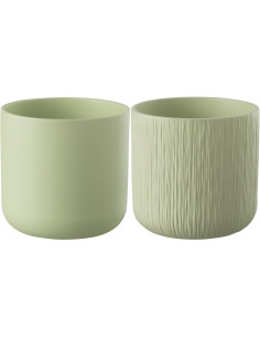Cache-pot en Céramique Pistache Gen Diamètre 15 cm (Lot de 2) - 1