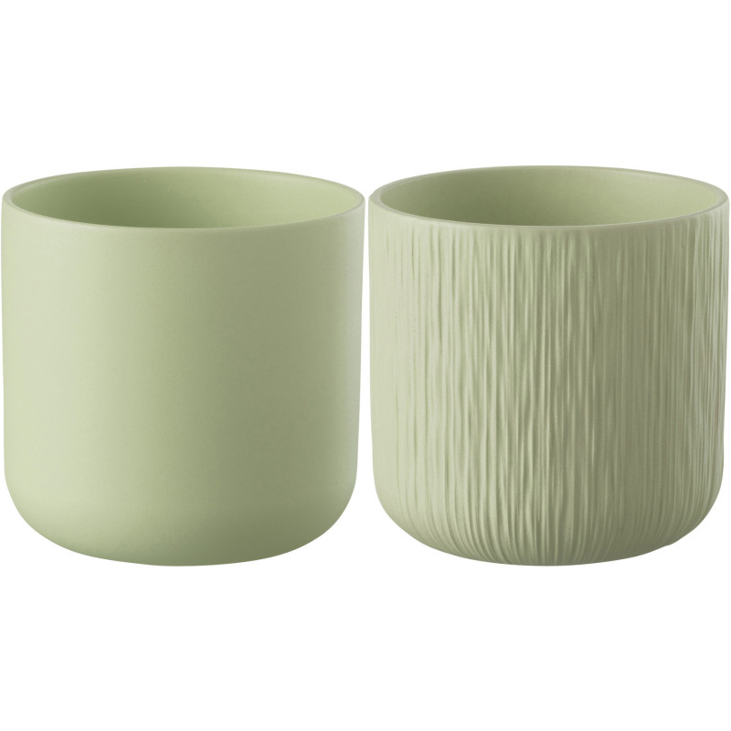 Cache-pot en Céramique Pistache Gen Diamètre 15 cm (Lot de 2) - 1