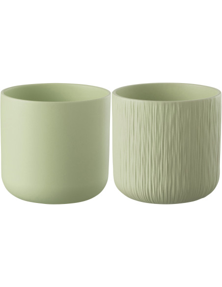Cache-pot en Céramique Pistache Gen Diamètre 15 cm (Lot de 2) - 1