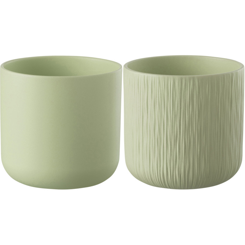 Cache-pot en Céramique Pistache Gen Diamètre 18 cm (Lot de 2) - 1