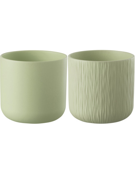 Cache-pot en Céramique Pistache Gen Diamètre 18 cm (Lot de 2) - 1