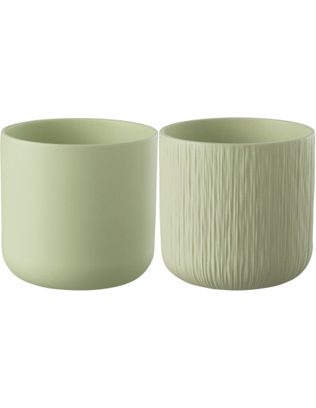 Cache-pot en Céramique Pistache Gen Diamètre 20 cm (Lot de 2) - 1
