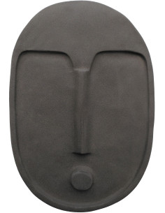 Décoration murale Masque Ethnique abstrait Hauteur 28 cm en Céramique Gris anthracite Mask - 1