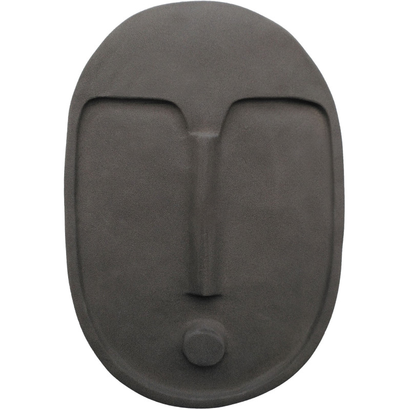 Décoration murale Masque Ethnique abstrait Hauteur 28 cm en Céramique Gris anthracite Mask - 1