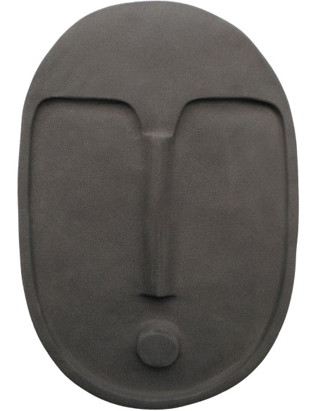 Décoration murale Masque Ethnique abstrait Hauteur 28 cm en Céramique Gris anthracite Mask - 1