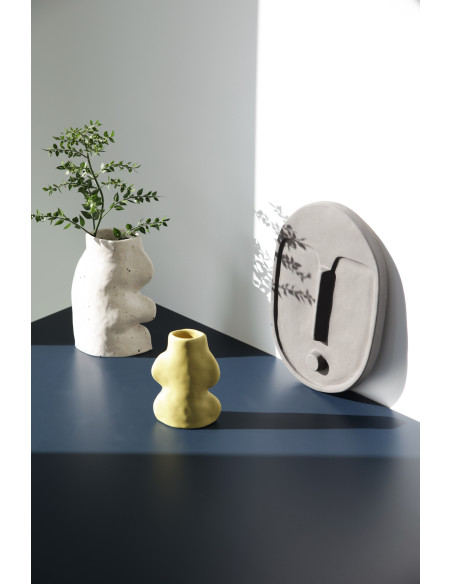 Décoration murale Masque Ethnique abstrait Hauteur 28 cm en Céramique Gris anthracite Mask - 2