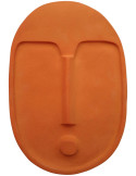 Masque mural céramique terracotta 28x19 cm Mask