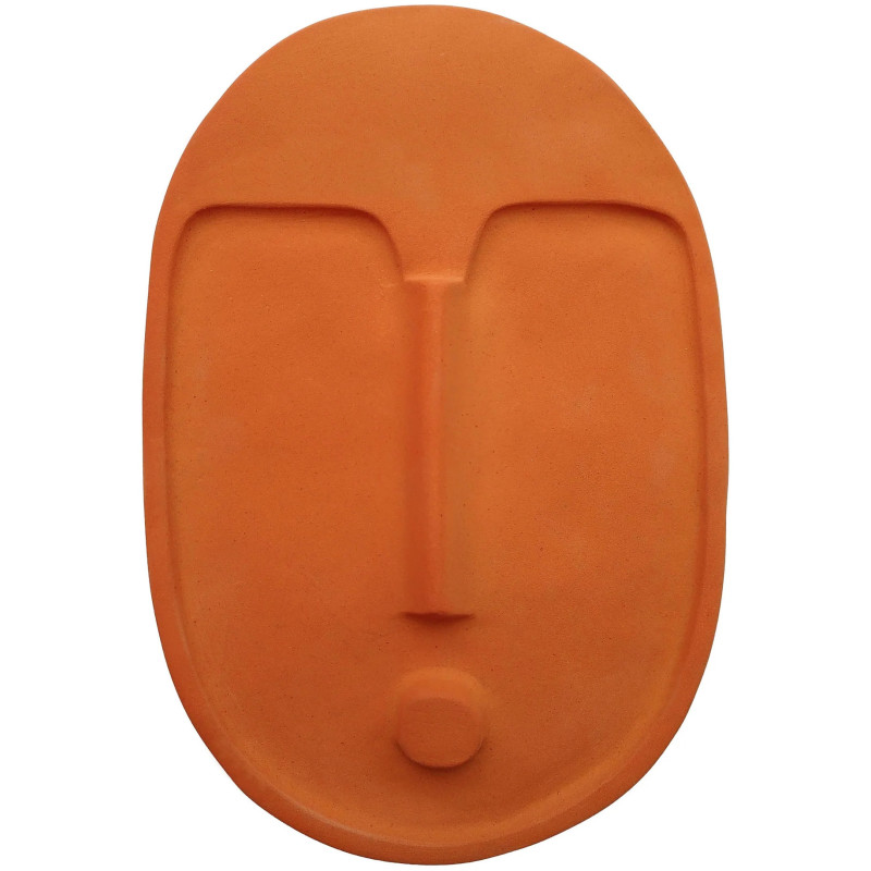 Décoration murale Masque Ethnique abstrait Hauteur 28 cm en Céramique Terracotta Mask - 1