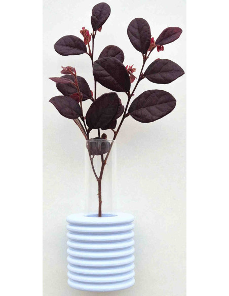 Vase mural Soliflore Hauteur 10 cm en Bois de hêtre Bleu clair Verre Transparent Ribble - 3