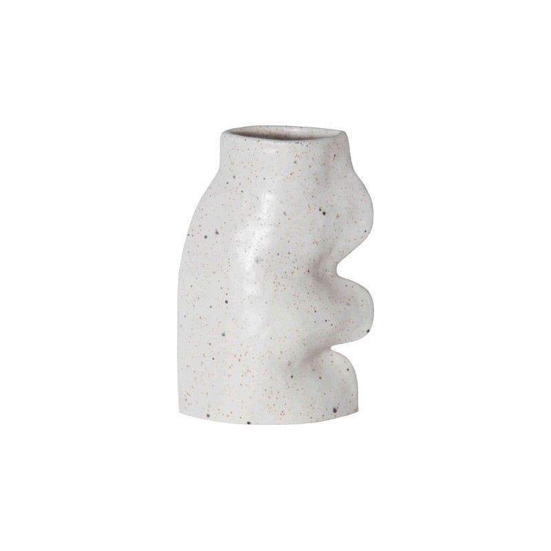 Vase original organique Hauteur 20 cm en Céramique Blanc Fluxo - 1