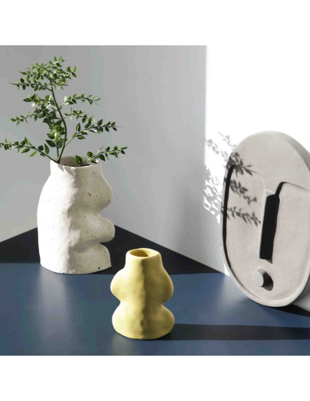 Vase original organique Hauteur 20 cm en Céramique Blanc Fluxo - 3