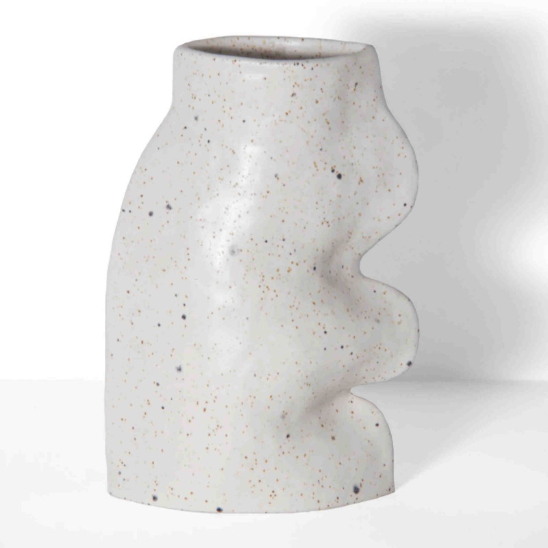 Vase original organique Hauteur 20 cm en Céramique Blanc Fluxo - 7