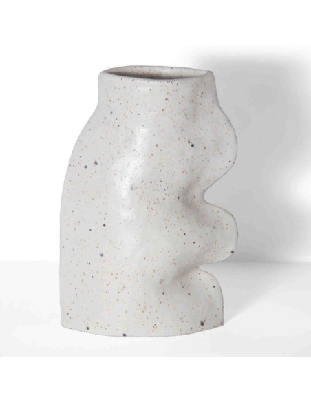 Vase original organique Hauteur 20 cm en Céramique Blanc Fluxo - 7