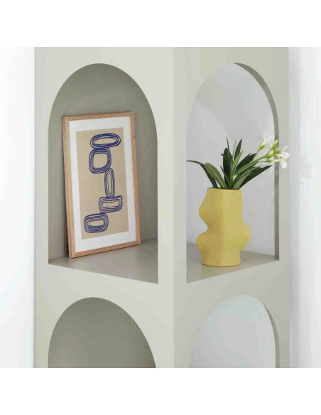 Vase original organique Hauteur 17 cm en Céramique Vert pistache Fluxo - 6