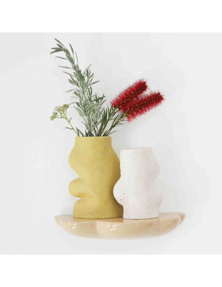 Vase original organique Hauteur 17 cm en Céramique Blanc Fluxo - 3